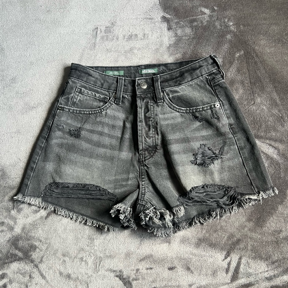 Wild Fable Distressed Black Denim Shorts